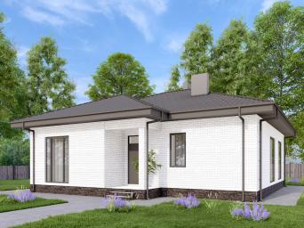 Одноэтажный дом с тремя спальнями и отделкой сайдингом